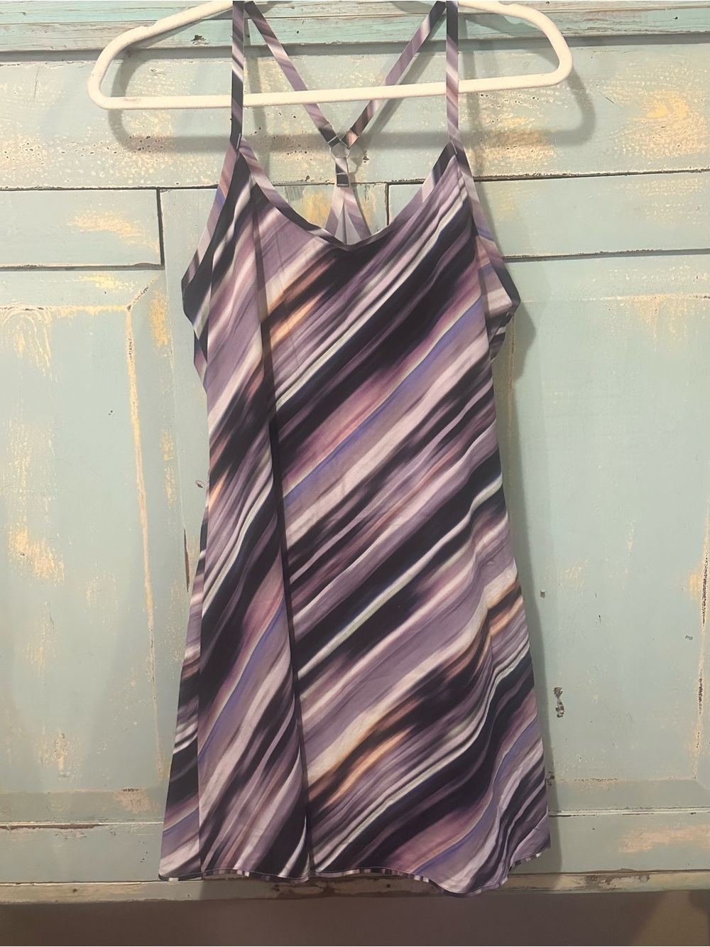 Outdoor Voices Purple Striped Classic Exercise Dress with Galaxy Print - Picture 3 of 5